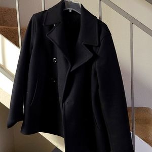 Old Navy Men's Black Peacoat, Size Medium